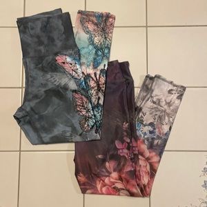 Coordinating watercolor style medium leggings